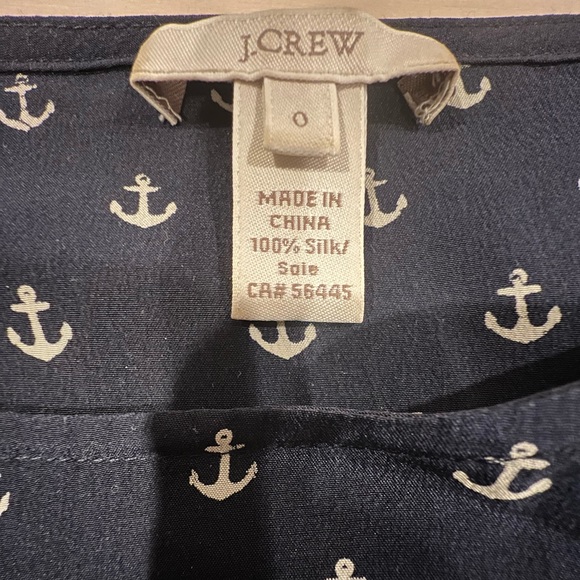 J.Crew Silk Anchor Print Blouse - Picture 3 of 3